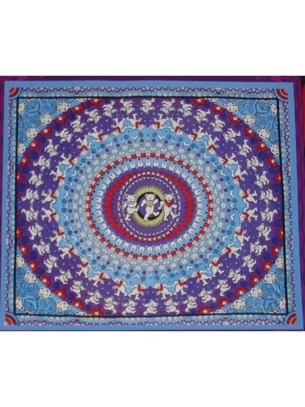 New Grateful Dead Dancing Bears Blue Purple Red Wall Hanging Tapestry 90X60 Gift